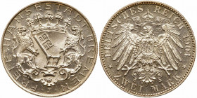 German States: Bremen. 2 Marks, 1904-J. NGC MS63