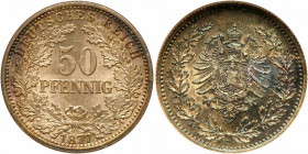 Germany. 50 Pfennig, 1877-C. ANACS MS63