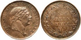 Great Britain. Three Shillings Bank Token, 1815. PCGS MS62