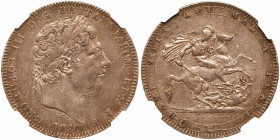 Great Britain. Crown, 1820. NGC AU53