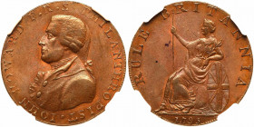 Great Britain. Hampshire. Conder Halfpenny, 1795. NGC MS64