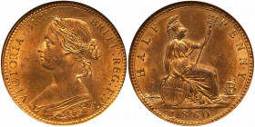 Great Britain. Halfpenny, 1860. ANACS MS63