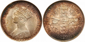 Great Britain. Gothic Florin, 1867. ANACS AU58