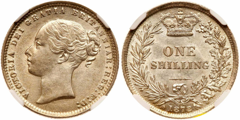 Great Britain. Shilling, 1872. S.3906A; ESC-1324; KM-734.2. Victoria. Die number...