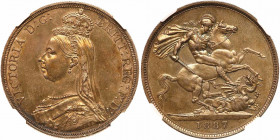 Great Britain. Crown, 1887. NGC MS63