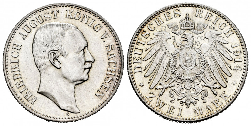 Germany. Saxony. Friedrich August III. 2 mark. 1907. Muldenhutten. E. (Km-1263)....