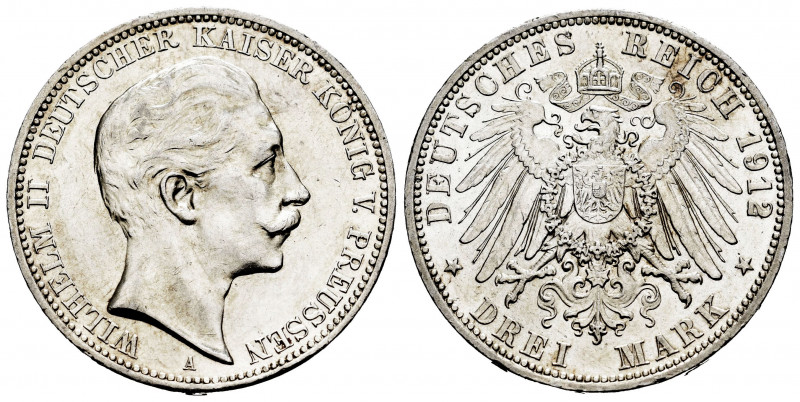 Germany. Prussia. Wenzel II. 3 mark. 1912. Berlin. A. (Km-527). Ag. 16,66 g. Ori...
