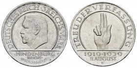 Germany. 3 reichsmark. 1929. Muldenhutten. E. (Km-63). Ag. 15,17 g. Choice VF. Est...65,00. 

Spanish description: Alemania. 3 reichsmark. 1929. Mul...