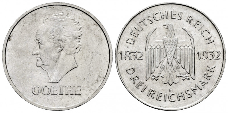 Germany. 3 reichsmark. 1932. Muldenhutten. E. (Km-76). Ag. 15,04 g. XF. Est...75...