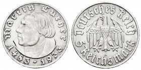 Germany. 5 reichsmark. 1933. Berlin. A. (Km-80). (Jaeger-353). Ag. 13,94 g. XF. Est...90,00. 

Spanish description: Alemania. 5 reichsmark. 1933. Be...