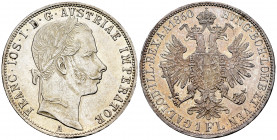 Austria. Franz Joseph I. 1 florin. 1860. Wien. A. (Km-2219). Ag. 12,37 g. Original luster. AU. Est...35,00. 

Spanish description: Austria. Franz Jo...