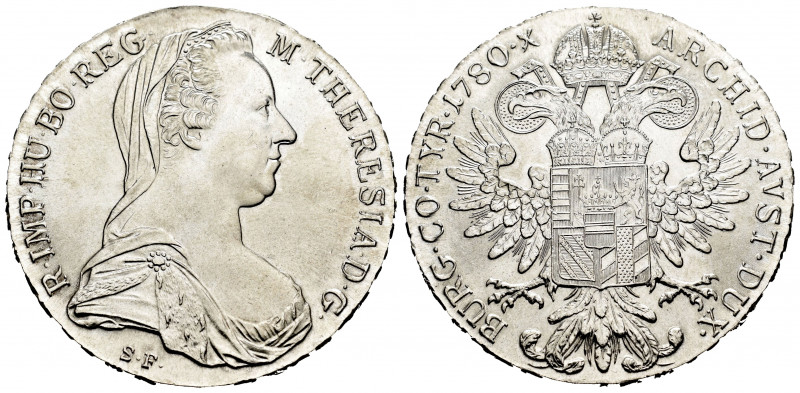 Austria. Maria Theresa. 1 thaler. 1780. (Km-T1). Ag. 28,11 g. Official re-struck...