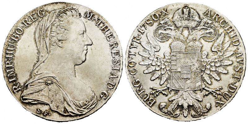 Austria. Maria Theresa. 1 thaler. 1780. (Km-T1). Ag. 28,09 g. Official re-struck...