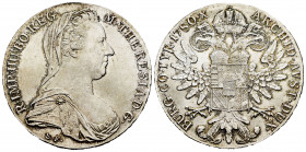Austria. Maria Theresa. 1 thaler. 1780. (Km-T1). Ag. 28,09 g. Official re-struck. Almost MS. Est...25,00. 

Spanish description: Austria. María Tere...