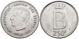 Belgium. Balduino. 250 francs. 1976. (Km-158.1). Ag. 24,69 g. Flemish legend. AU. Est...25,00. 

Spanish description: Bélgica. Balduino. 250 francs....