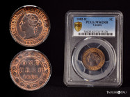 Canada. Victoria Queen. 1 cent. 1882. Heaton. H. (Km-7). Ae. Slabbed by PCGS as MS62RB. PCGS-MS. Est...60,00. 

Spanish description: Canadá. Victori...