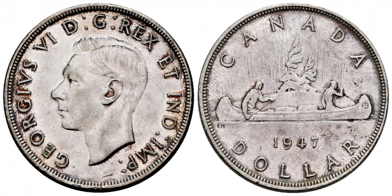 Canada. George VI. 1 dollar. 1947. (Km-37). Ag. 23,24 g. Minor scratches. Almost...