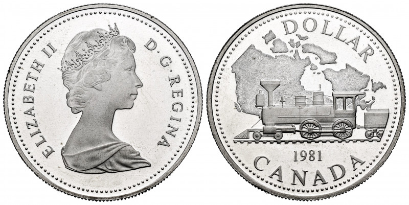 Canada. Elizabeth II. 1 dollar. 1981. (Km-130). Ag. 2341,00 g. PR. Est...20,00. ...