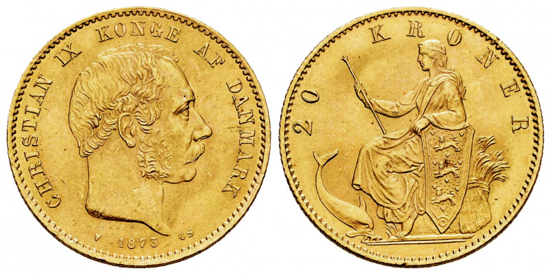 Denmark. Christian IX. 20 kroner. 1873. Copenhague. CS. (Km-791.1). Au. 8,94 g. ...
