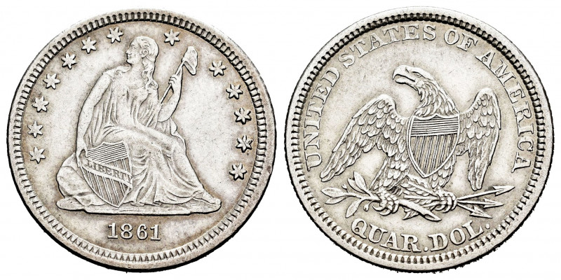United States. 1/4 dollar. 1861. Philadelphia. (Km-A64.2). Ag. 6,18 g. Choice VF...
