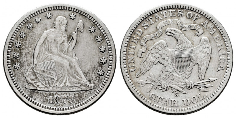 United States. 1/4 dollar. 1877. San Francisco. S. (Km-A98). Ag. 6,22 g. Choice ...