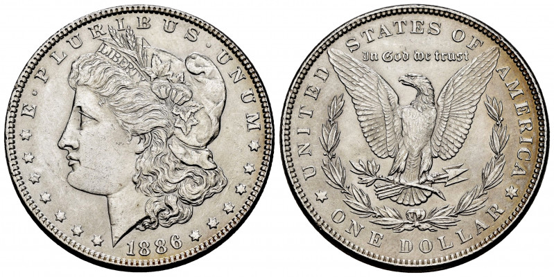 United States. 1 dollar. 1886. Philadelphia. (Km-110). Ag. 26,72 g. It retains s...