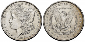 United States. 1 dollar. 1886. Philadelphia. (Km-110). Ag. 26,72 g. It retains some luster. Minor marks. AU. Est...50,00. 

Spanish description: Est...