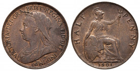 Great Britain. Victoria Queen. 1/2 penny. 1901. London. (Km-789). Ae. 5,81 g. Almost XF. Est...30,00. 

Spanish description: Gran Bretaña. Victoria....