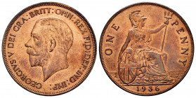 Great Britain. George V. 1 penny. 1936. London. (Km-838). Ae. 9,30 g. AU. Est...20,00. 

Spanish description: Gran Bretaña. George V. 1 penny. 1936....