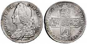 Great Britain. George II. 1/2 crown. 1745. Lima. (Km-584.3). Ag. 14,78 g. Welding on edge. Choice VF. Est...190,00. 

Spanish description: Gran Bret...
