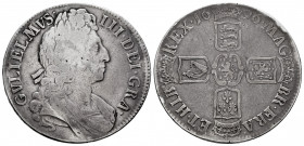 Great Britain. William III. 1 crown. 1696. (Km-494.1). (Dav-3782). Ag. 29,46 g. ANNO OCTAVO. Rare. Almost VF. Est...100,00. 

Spanish description: G...
