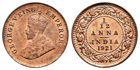 British India. George V. 1/12 anna (1pie). 1921. (Km-509). Ae. 1,67 g. Original luster. AU/Almost MS. Est...30,00. 

Spanish description: India Brit...
