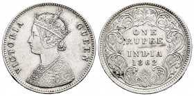British India. Victoria Queen. 1 rupee. 1862. Mumbai. (Km-473). Ag. 11,66 g. Choice VF. Est...40,00. 

Spanish description: India Británica. Victori...