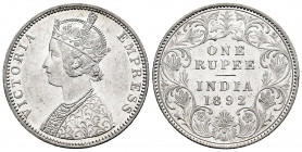 British India. Victoria Queen. 1 rupee. 1892. Mumbai. (Km-492). Ag. 11,69 g. Minor marks. XF. Est...45,00. 

Spanish description: India Británica. V...