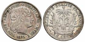 Haiti. 20 centimes. An 92, 1895. (Km-45). Ag. 4,98 g. Choice VF. Est...50,00. 

Spanish description: Haití. 20 centimes. An 92, 1895. (Km-45). Ag. 4...