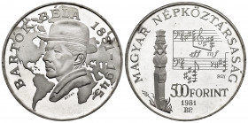 Hungary. 500 forint. 1981. (Km-623). Ag. 24,84 g. Centennial of birth of Bela Bartok. PR. Est...30,00. 

Spanish description: Hungría. 500 forint. 1...