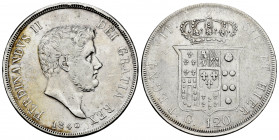 Italy. Kingdom of the two Sicilies. Ferdinando II. Piastra (120 grana). 1840. Sicilia. (Pannuti Riccio-65). (Gig-65). (MIR-501). Ag. 27,46 g. Cleaned....
