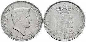 Italy. Kingdom of the two Sicilies. Ferdinando II. Piastra (120 grana). 1841. Sicilia. (Gig-66). (Mont-764). (Pagani-202). Ag. 27,45 g. Adjustment lin...