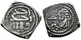 Morocoo. Muhammad III. 10 Dirhams (mitqal). 1189 H (1775). Rabat. (Km-41). Ag. 25,77 g. Rare. Almost VF/VF. Est...110,00. 

Spanish description: Mar...