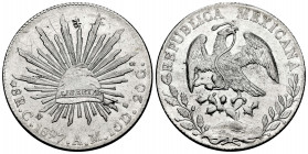 Mexico. 8 reales. 1897. Culiacan. AM. (Km-377.3). Ag. 27,13 g. Graffiti and Chinese countermark on obverse. Almost XF. Est...55,00. 

Spanish descri...
