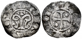 Portugal. Afonso I o Conquistador. Dinero. 1128-1185 d.C. (Gomes-04.05). Ag. 0,62 g. Roundels on 2nd and 3th quarters. Muy rara. Choice VF. Est...1200...