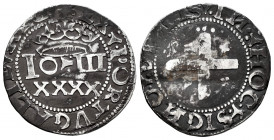 Portugal. D. Joao III (1521-1557). Real Portugués - XXXX Reis. (Gomes-06.01). Ag. 3,35 g. Inverted D on obverse. VF/Choice F. Est...110,00. 

Spanis...