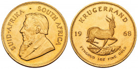 South Africa. Krugerrand. 1968. (Km-73). Au. 33,93 g. Matte reverse. Rare. PR. Est...2000,00. 

Spanish description: Sudáfrica. Krugerrand. 1968. (K...