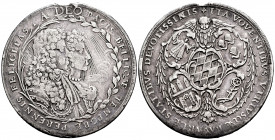 Bayern. Maximilian II. Medal of 5 Dukats. (1685). München. (Witt-1472). Ag. 13,14 g. It was hung. Rare. Choice VF. Est...100,00. 

Spanish descripti...