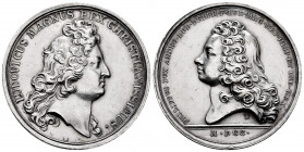 France. Louis XIV. Medal. 1700. Anv.: LUDOVICUS MAGNUS REX CHRISTIANISSIMU. Rev.: PHILIPPUS DUX ANDEG. LUD. DELPH. F. LUD. MAG. NEP. HISP. ET. IND. RE...