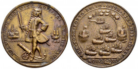 Great Britain. Vernon Admiral. Medal. 1739. Portobello. Ae. 14,80 g. Rare. Choice VF. Est...150,00. 

Spanish description: Gran Bretaña. Almirante V...