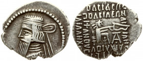 Parthia 1 Drachm (10-38 AD) Artabanus II. Ekbatana. Averse: Diademed bust to the left. Reverse: King seating on the throne to the right; holding bow; ...