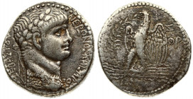 Roman Empire Syria 1 Tetradrachm Nero (54-68 AD). Year 7 (= 60/61). Antioch (Syria). Averse: Draped bust r. with laurel wreath . Reverse: Eagle stands...