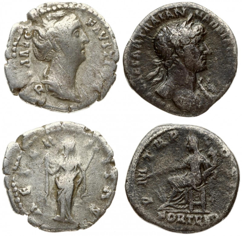 Roman Empire 1 Denar Hadrian Denarius (117 - 130 AD) & Diva Faustina Senior (AD ...