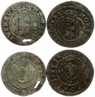 Estonia Reval 1 Ore 1650 & 1651 Christina (1632-1654). Averse: Vasa arms inside crowned shield separating date and surrounded by legend. Lettering: CH...